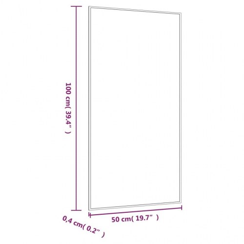 Vægspejl 50 × 100 cm - rektangulært spejl i glas