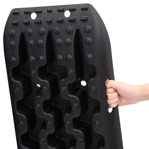 Frikørselsplader 2 stk. 106x30,5x7 cm nylon sort