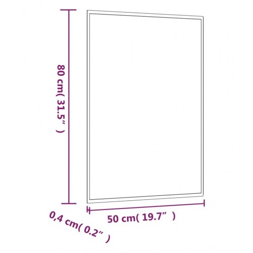 Vægspejl 50 × 80 cm - rektangulært glas, 4 mm