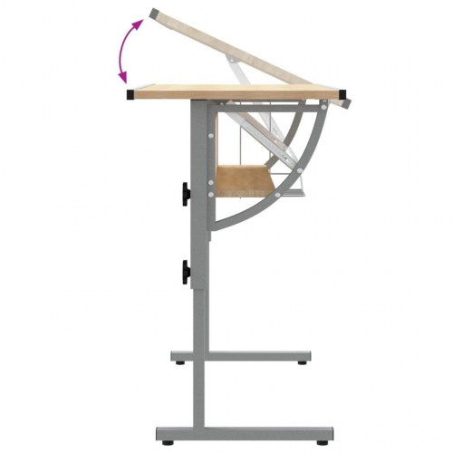 Justerbart skrivebord 110×53×58-87 cm - konstrueret træ/stål, sonoma-eg/grå