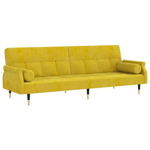 Sovesofa med hynder velour gul