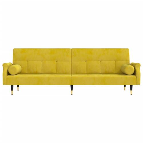Sovesofa med hynder velour gul
