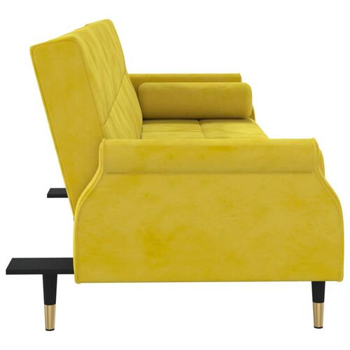 Sovesofa med hynder velour gul