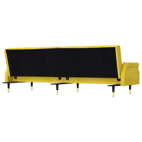 Sovesofa med hynder velour gul