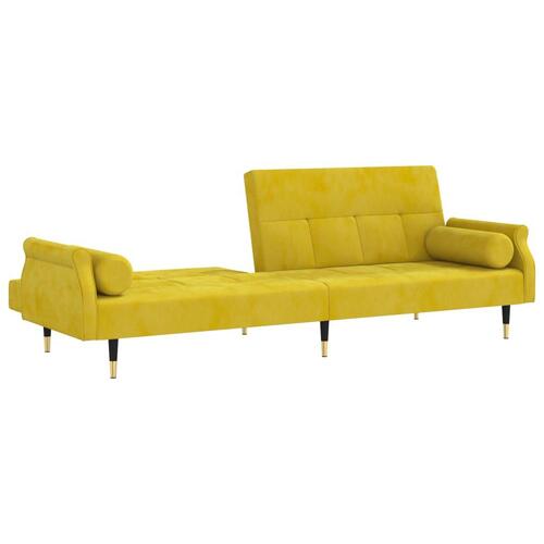 Sovesofa med hynder velour gul