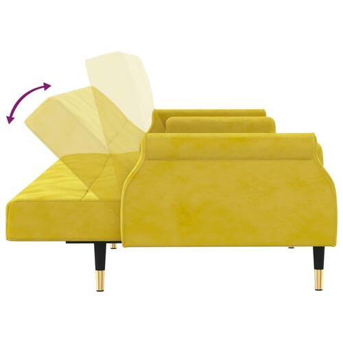 Sovesofa med hynder velour gul