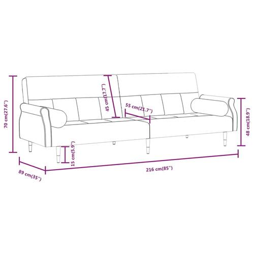 Sovesofa med hynder velour gul