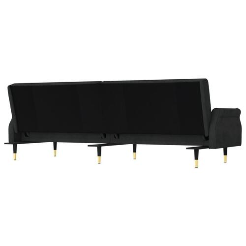 Sovesofa med hynder velour sort