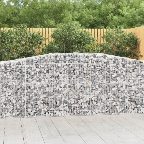 Buet gabionkurv 400 × 50 × 100/120 cm - galvaniseret jern