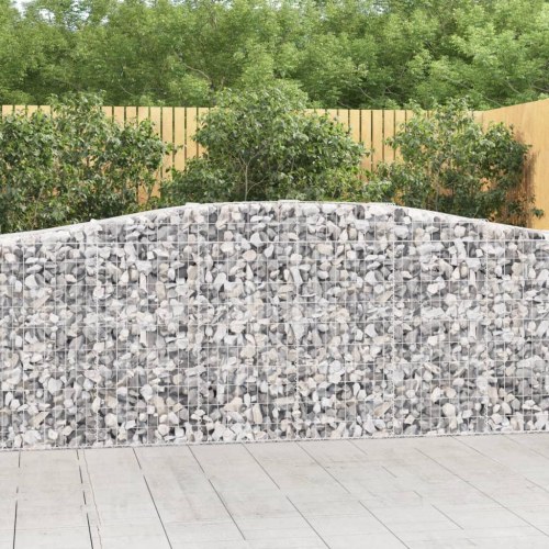 Buede gabionkurve - sæt á 2 stk., 400×50×100/120 cm i galvaniseret jern