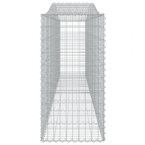 Buede gabionkurve - sæt á 2 stk., 400×50×100/120 cm i galvaniseret jern