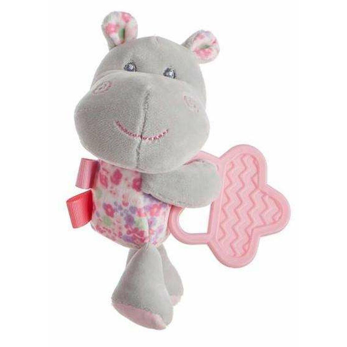 Bidering til baby - flodhest, pink - 20 cm