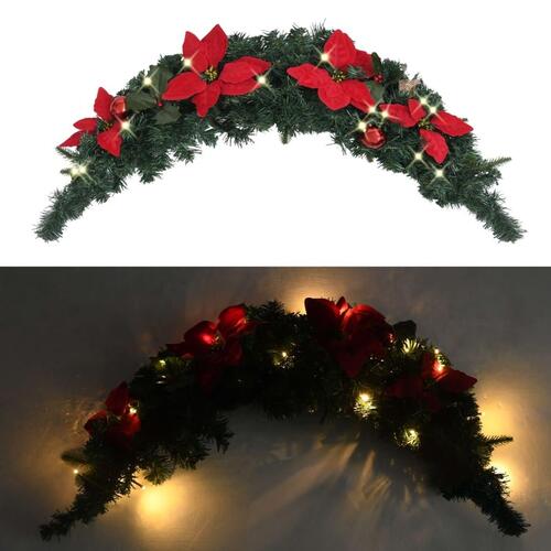 Julebue med LED-lys grøn 90 cm PVC