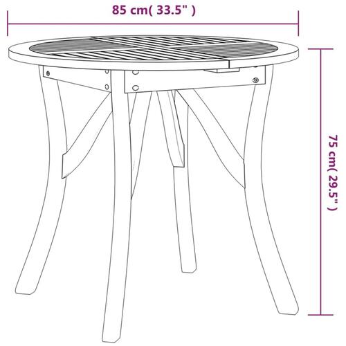 Havebord Ø85 cm massivt akacietræ