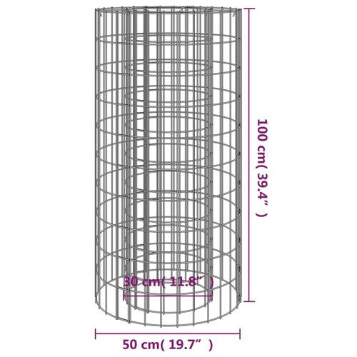 Gabion-bålkurv Ø 50 cm galvaniseret jern