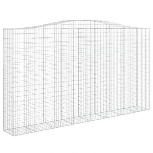 Buet gabionkurv 400×50×220/240 cm - galvaniseret jern