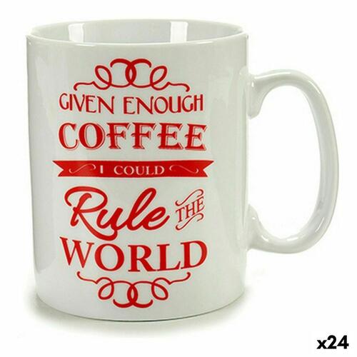 Krus Coffee Porcelæn Rød Hvid 500 ml 24 enheder