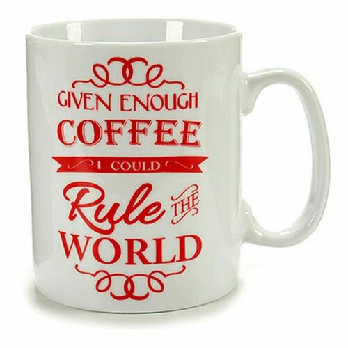Krus Coffee Porcelæn Rød Hvid 500 ml 24 enheder