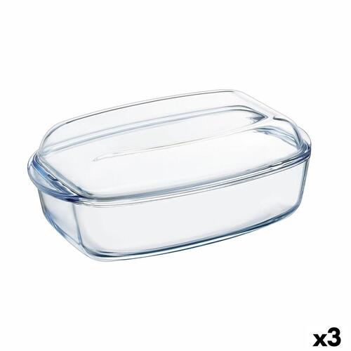 Fad Pyrex Classic Med låg 4,5 L 38 x 22 x 11 cm Gennemsigtig Glas (3 enheder)