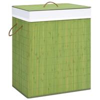 Vasketøjskurv med 2 rum 100 l bambus grøn
