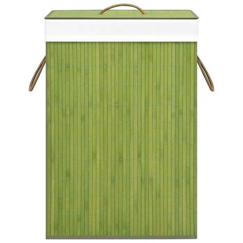 Vasketøjskurv med 1 rum bambus grøn