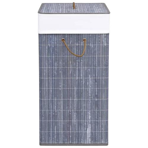 Vasketøjskurv med 1 rum 83 l bambus grå
