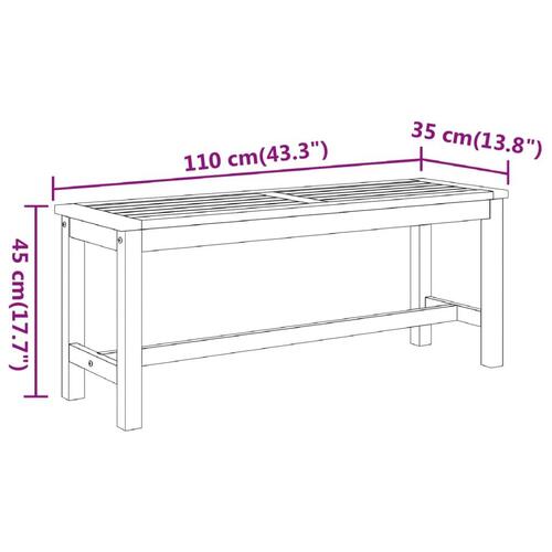 Havebænk 110x35x45 cm massivt akacietræ