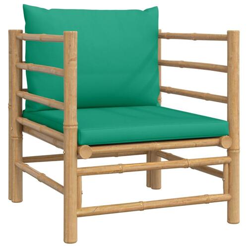 Havesofa med grønne hynder bambus