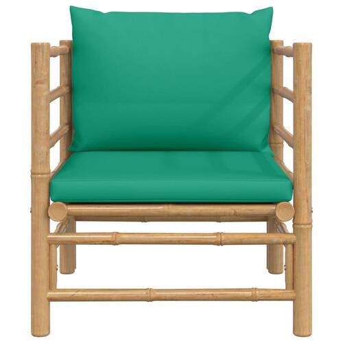 Havesofa med grønne hynder bambus