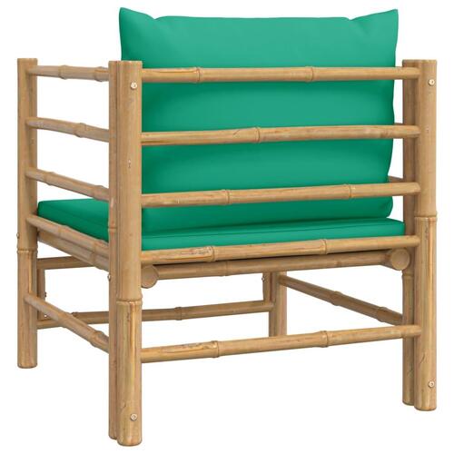 Havesofa med grønne hynder bambus