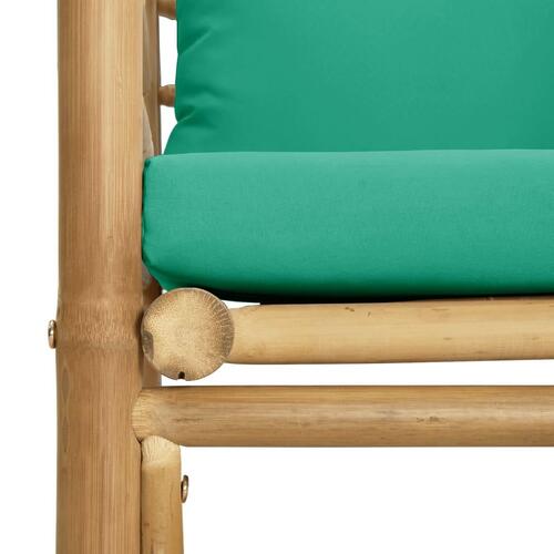 Havesofa med grønne hynder bambus