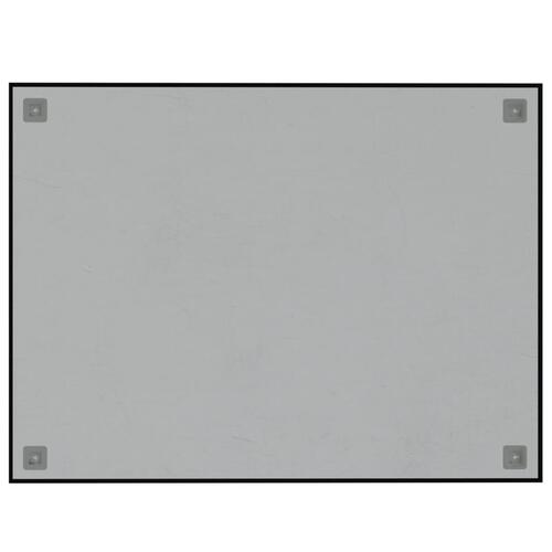 Væghængt magnettavle 80x60 cm hærdet glas sort