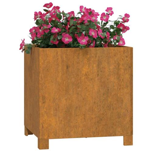 Plantekasser med ben 2 stk. 42x40x43 cm cortenstål rustfarvet