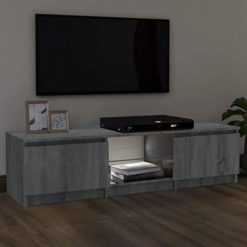 Tv-bord med LED-lys - 140 × 40 × 36 cm, grå sonoma-eg