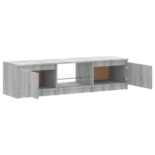 Tv-bord med LED-lys - 140 × 40 × 36 cm, grå sonoma-eg