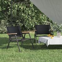 Campingstole 2 stk. 54x43x59 cm oxfordstof sort