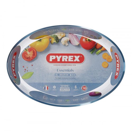 Pyrex ovnfast fad - Classic glas, oval 30 × 21 × 7 cm (4 stk.)