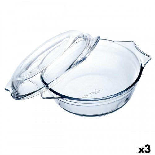 Ô Cuisine ovnfast fad i glas med låg, 27 × 24 × 11 cm - 3 stk.