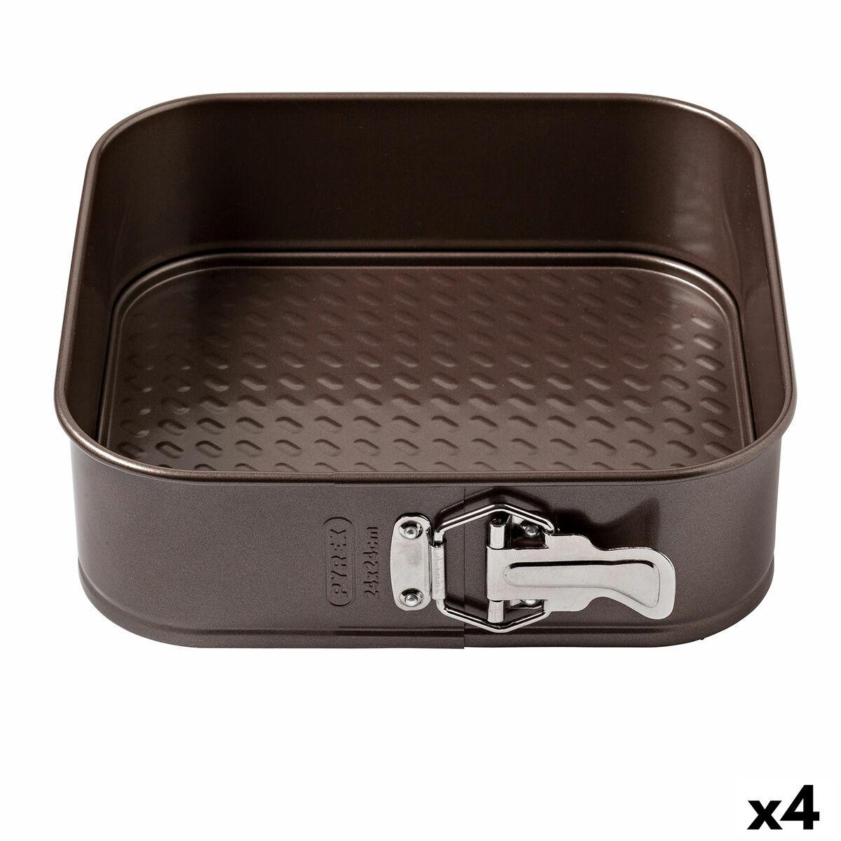 Pyrex Asimetria firkantet springform, sort metal - 4 stk.
