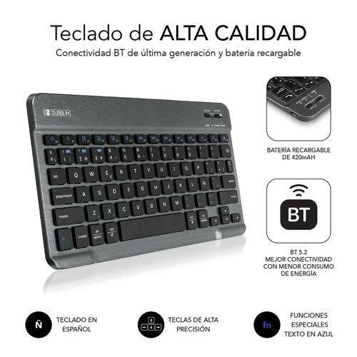 Case til tablet og tastatur Subblim Samsung Galaxy A8 Sort