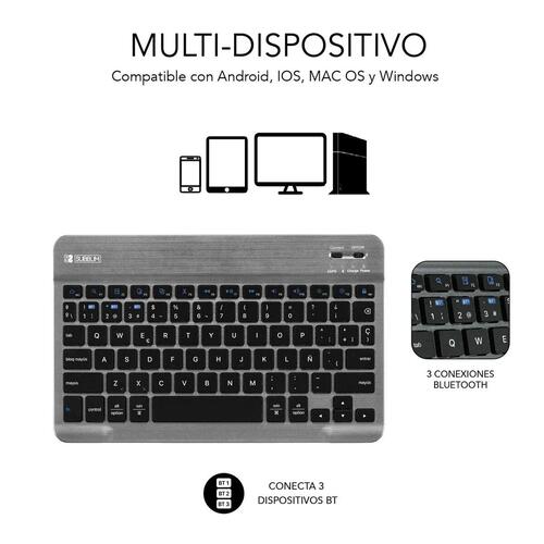 Case til tablet og tastatur Subblim Samsung Galaxy A8 Sort