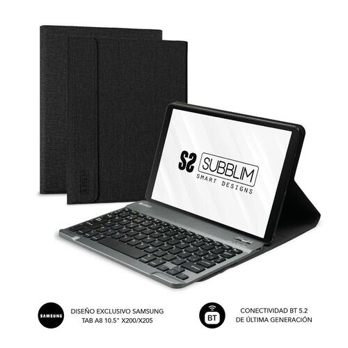 Case til tablet og tastatur Subblim Samsung Galaxy A8 Sort