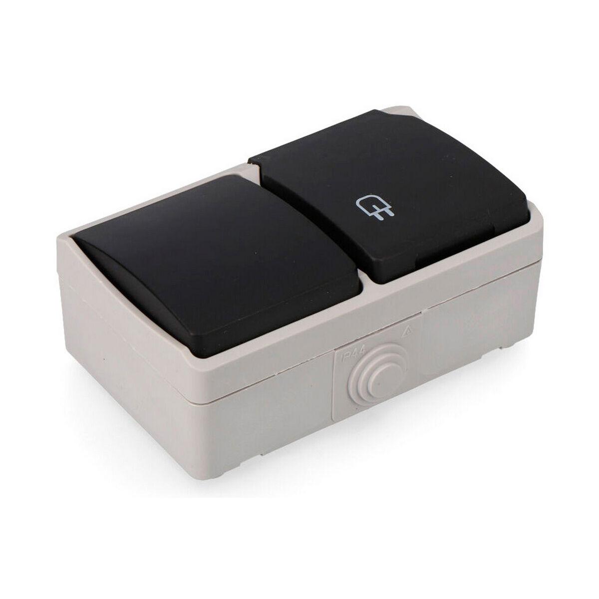 EDM Product dobbelt vægkontakt IP44 - håndstryger