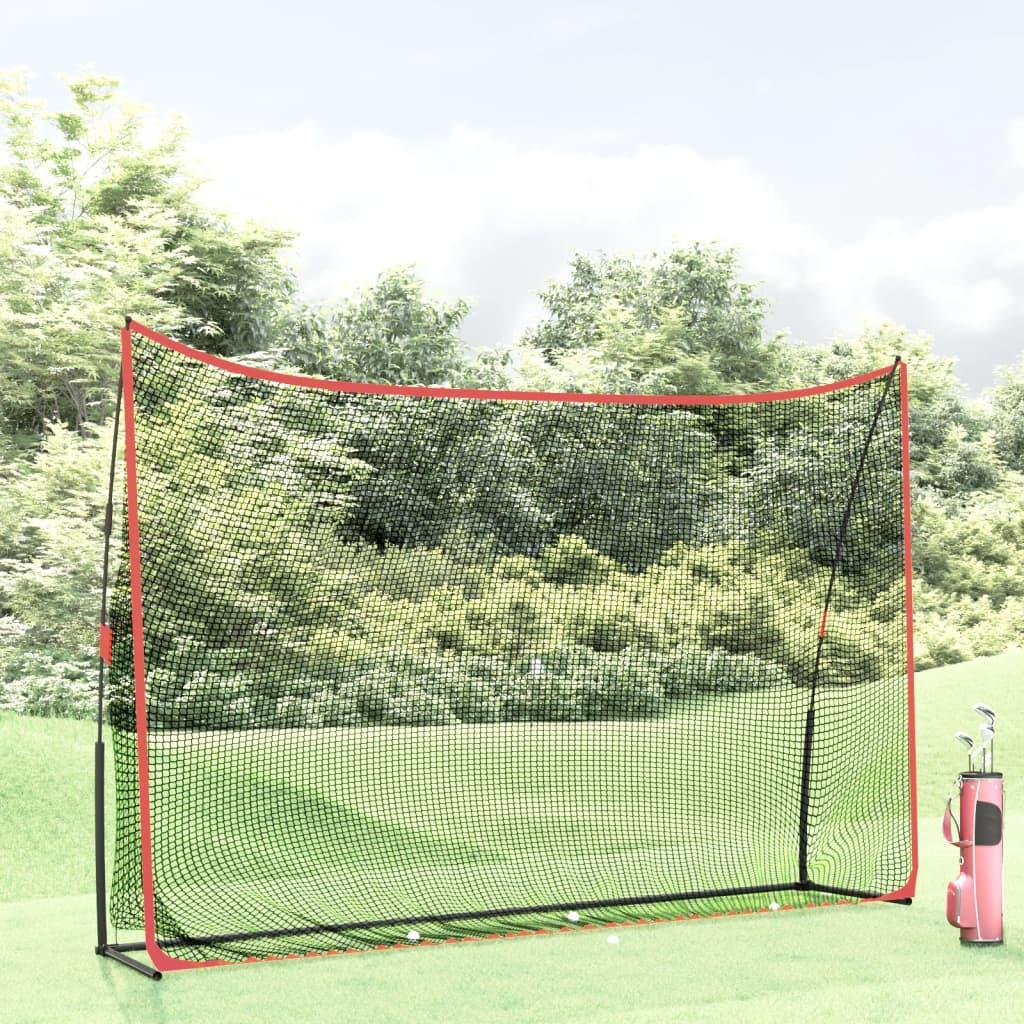 Træningsnet til golf 305x91x213 cm polyester sort og rød