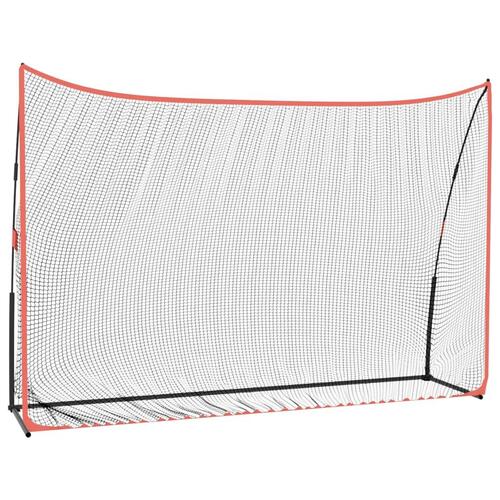 Træningsnet til golf 305x91x213 cm polyester sort og rød