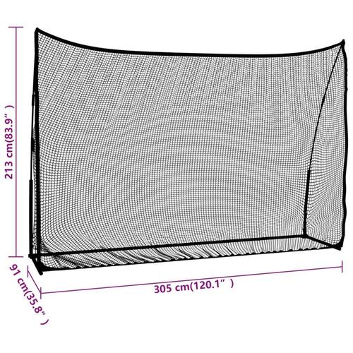 Træningsnet til golf 305x91x213 cm polyester sort og rød