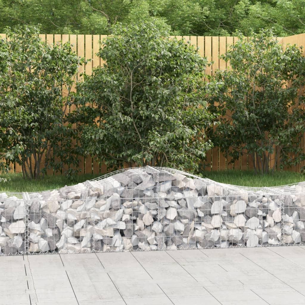Buede gabionkurve - 25 stk. 200×50×40/60 cm i galvaniseret jern