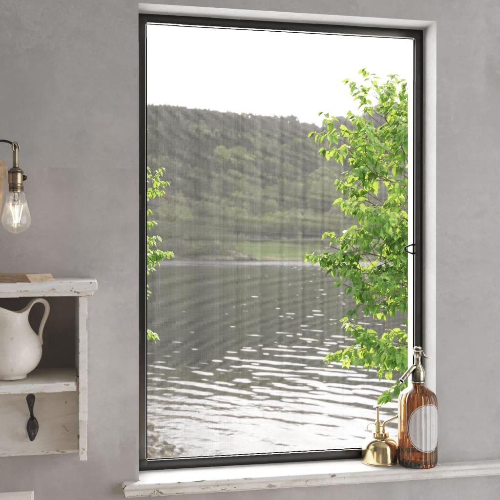 Insektnet til vinduer 80x120 cm antracitgrå