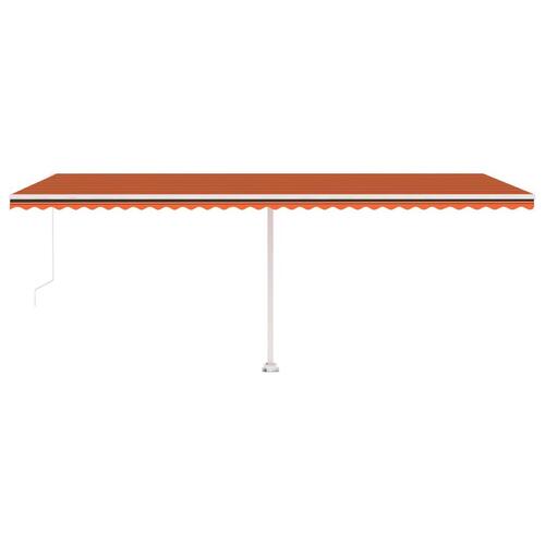 Fritstående markise 600x350 cm manuel betjening orange/brun