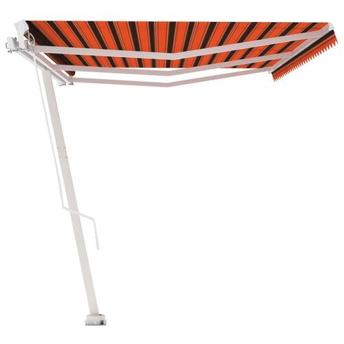 Fritstående markise 600x350 cm manuel betjening orange/brun